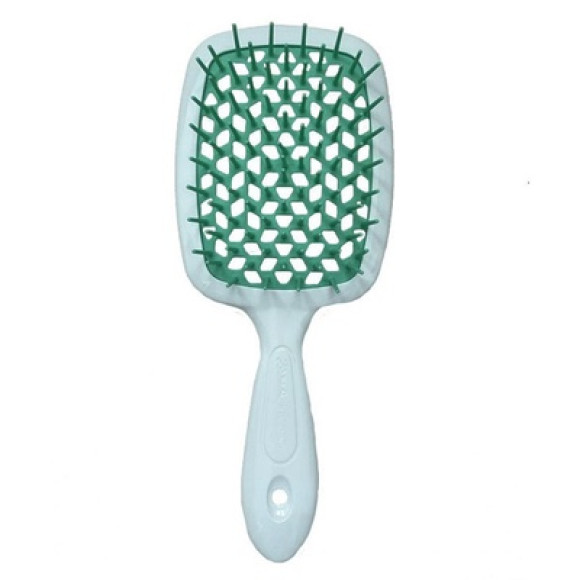 Гребінець для волосся білий з м'ятним  Janeke 1830 Superbrush The Original Italian 1 шт - фото №1