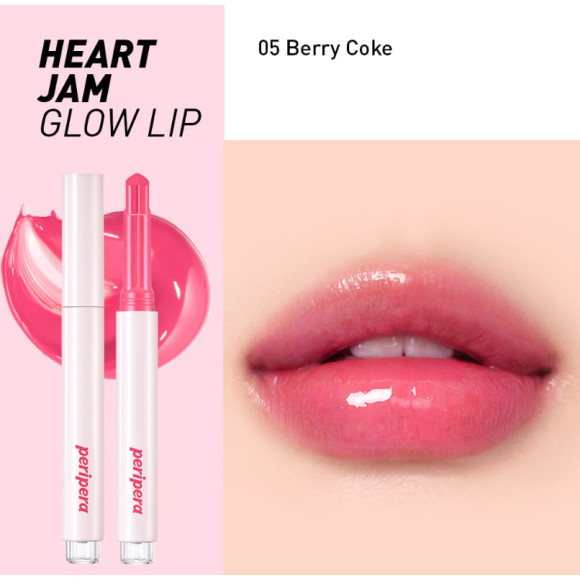 Сяючий блиск-помада в стіку Peripera Heart Jam Glow Lip 05 Berry Coke 1.4 г - фото №1