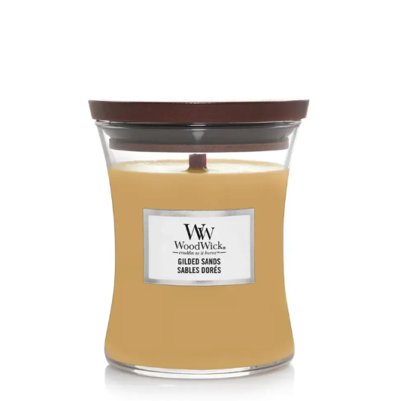 Ароматична свічка з ароматом інжиру та гваякового дерева Woodwick Medium Gilded Sands 275 г - фото №1