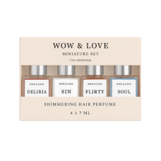 Сет мініатюр парфум блиску для волосся Wow & Love Shimmering Hair Parfume Miniature Set 7 мл х 4 шт - фото №1