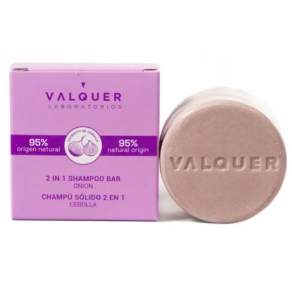 Твердий шампунь кондиціонер для волосся з екстрактом цибулі  Valquer 2 In 1 Shampoo Bar With Onion Extract 50 г - фото №1