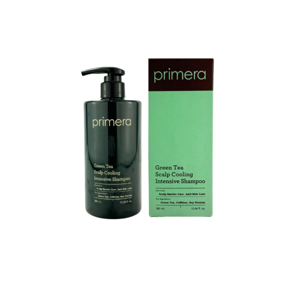 Шампунь для зменшення випадіння волосся Primera Green Tea Scalp Cooling Intensive Shampoo 380 мл - фото №1