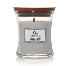 Ароматична свічка з ароматом лаванди і кипариса Woodwick Medium Lavender & Cedar  - фото №1