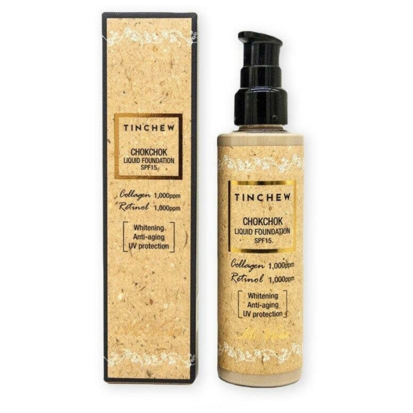 Тональний крем з колагеном та ретинолом Tinchew Chokchok Liquid Collagen-Retinol Foundation Whitening #21 - фото №1