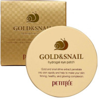 Гідрогелеві патчі під очі із золотом та равликовим муцином Petitfee Gold & Snail Hydrogel Eye Patch - фото №1