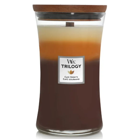 Ароматична свічка з тришаровим ароматом Woodwick Large Trilogy Cafe Sweets 609 г - фото №1
