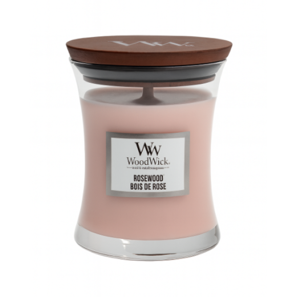 Ароматична свічка з ароматом троянди, кедра і мускусу Woodwick Mini Rosewood 85 г - фото №1
