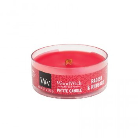Ароматична свічка з ароматом цитрусових та зелені Woodwick Petite Radish and Rhubarb - фото №1