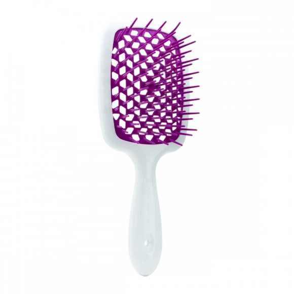 Гребінець для волосся білий з фіолетовим  Janeke 1830 Superbrush The Original Italian 1 - фото №1