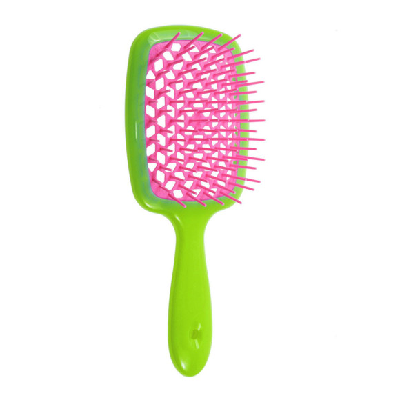 Гребінець для волосся зелена з малиновим  Janeke Superbrush Small The Original Italian 1 шт - фото №1