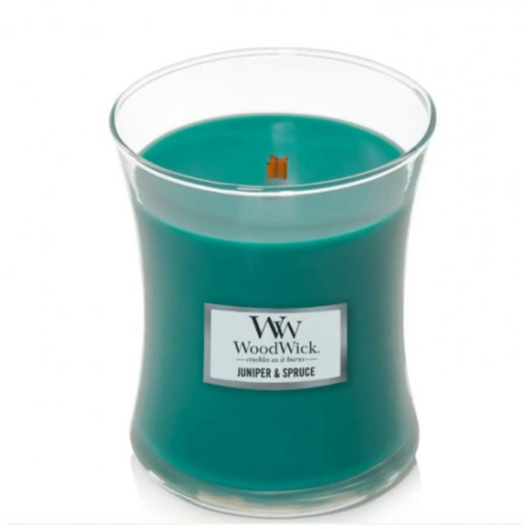 Ароматична свічка з ароматом ялівцю та шавлії Woodwick Mini Juniper & Spruce - фото №1