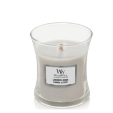 Ароматическая свеча с ароматом лаванды и кипариса Woodwick Mini Lavender & Cedar - фото №1