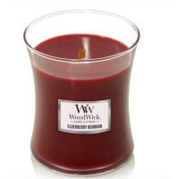 Ароматична свічка з ароматом бурбона, фруктів, деревини Woodwick Medium Elderberry Bourbon - фото №1