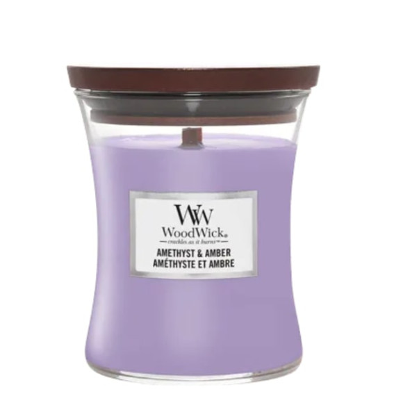 Ароматична свічка Woodwick Medium Amethyst & Amber - фото №1