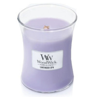 Ароматична свічка з ароматом лаванди та евкаліпту Woodwick Medium Lavender Spa - фото №1