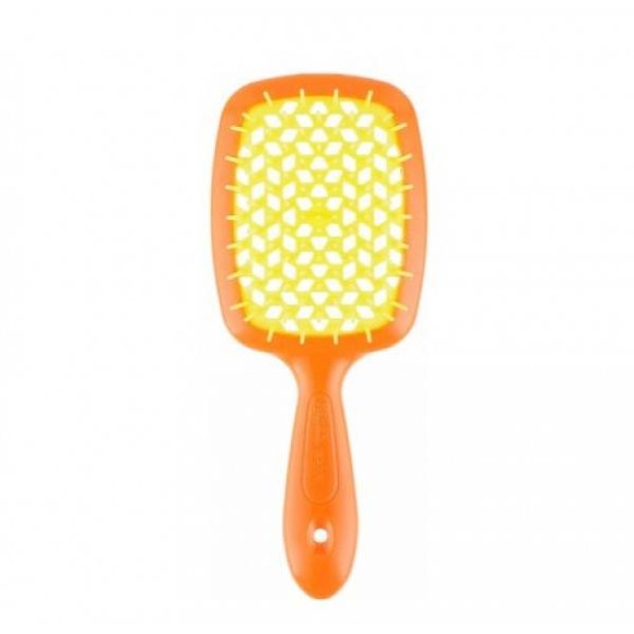 Гребінець для волосся помаранчевий з жовтим  Janeke 1830 Superbrush The Original Italian 1 шт - фото №1