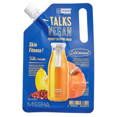 Нічна маска для гладкості шкіри Missha Talks Vegan Pocket Sleeping Pack #Skin Fitness  - фото №1