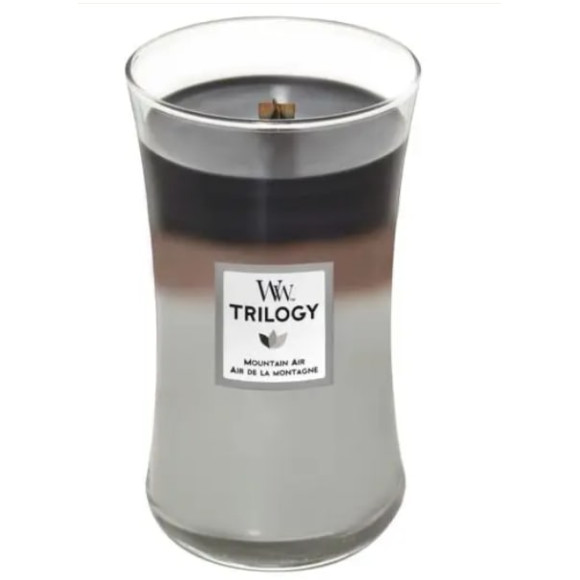 Ароматична свічка з тришаровим ароматом Woodwick Large Trilogy Mountain Air - фото №1
