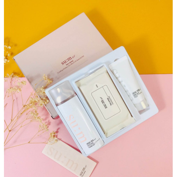 Набір із сонцезахисним зволожуючим кремом Su:m37 Sun-away Cooling Watery sun block EX special set - фото №1