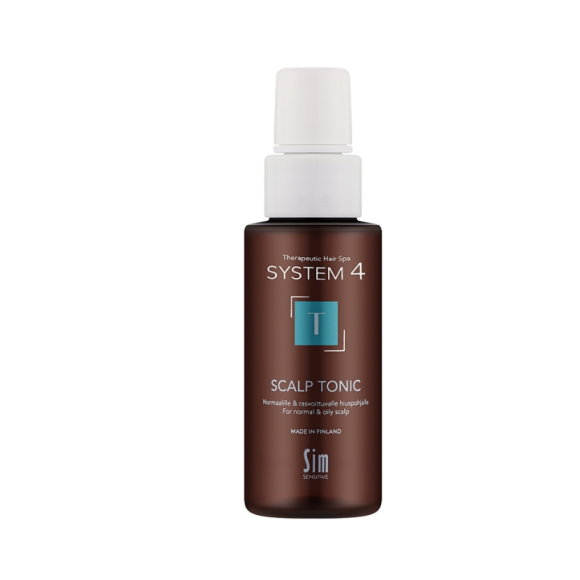 Тонік «Т» для стимуляції росту волосся Sim Sensitive Sim System 4 T Climbazole Scalp Tonic 50 мл - фото №1