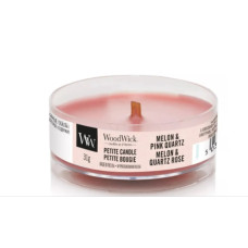 Ароматическая свеча с дыней и розовым кварцем Woodwick Petite Melon & Pink Quartz - фото №1