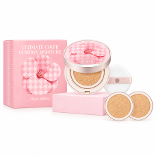 Набор люкс тонального кушона O HUI Ultimate Cover Cushion Moisture Flower Edition SPF50+ PA+++ 01 Milk Beige - фото №1