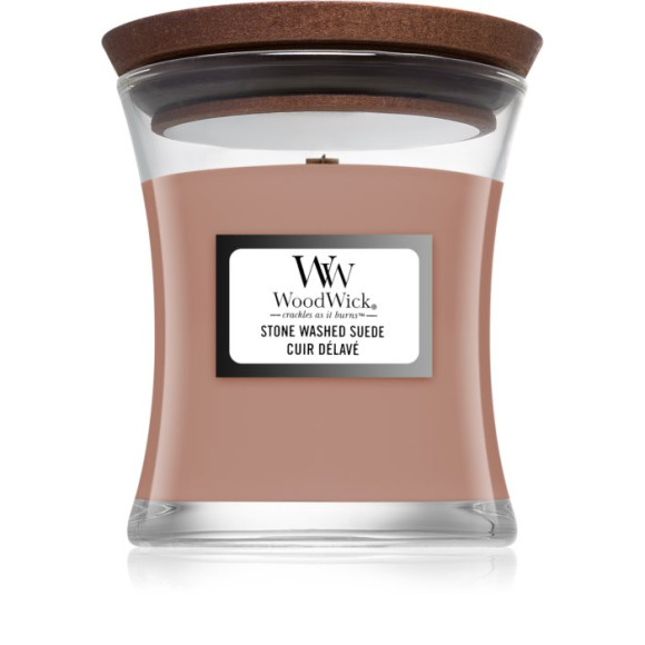 Ароматична свічка з ароматом замші Woodwick Mini Stone Washed Suede - фото №1