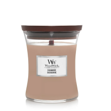 Ароматична свічка з ароматом айви, ірису та сандалу Woodwick Medium Cashmere 275 г - фото №1