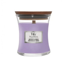 Ароматическая свеча Woodwick Mini Amethyst & Amber 85 г - фото №1