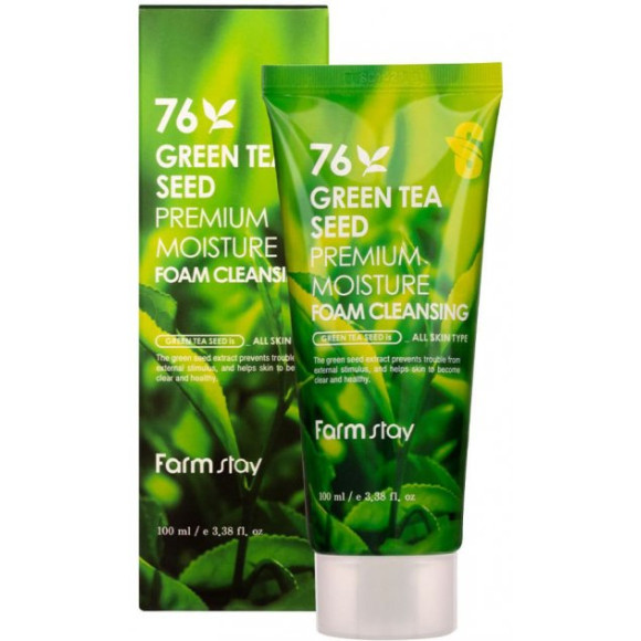 Пенка очищающая с семенами зеленого чая FarmStay Green Tea Seed Premium Moisture Foam Cleansing - фото №1