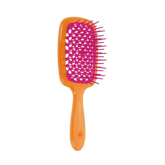 Гребінець для волосся помаранчевий з фіолеовим  Janeke 1830 Superbrush The Original Italian 1 шт - фото №1