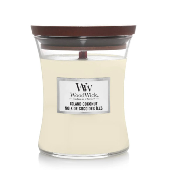 Ароматична свічка з ароматом кокоса та ананаса Woodwick Medium Island Coconut 275 г - фото №1