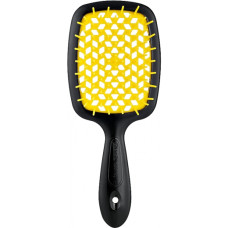 Гребінець для волосся чорний з жовтим  Janeke 1830 Superbrush The Original Italian 1 шт - фото №1