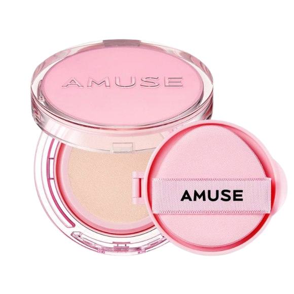 Веганський тональний кушон з сяючим фінішем Amuse Dew Power Vegan Cushion 02 Healthy 15 г - фото №1