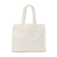 Плюшева сумка шопер  біла Victoria's Secret Sherpa Tote 1 шт - фото №1