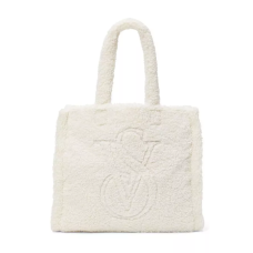 Плюшевая сумка шопер белая Victoria's Secret Sherpa Tote 1 шт - фото №1