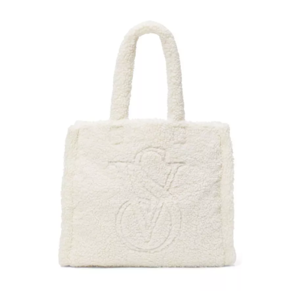 Плюшева сумка шопер  біла Victoria's Secret Sherpa Tote 1 шт - фото №1