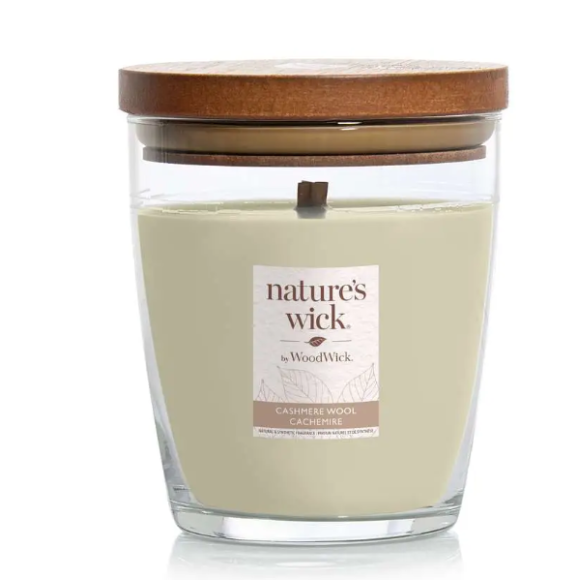 Ароматична свічка з ароматом кашеміру Woodwick Nature’s Wick Cashmere Wool 284 г - фото №1