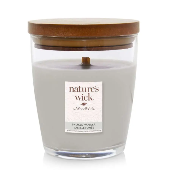 Ароматична свічка з ароматом димної ванілі Woodwick Nature’s Wick Smoked Vanilla 284 г - фото №1