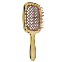 Гребінець для волосся золото зі світло-коричневим Janeke Superbrush Small The Original Italian 1 шт - фото №1
