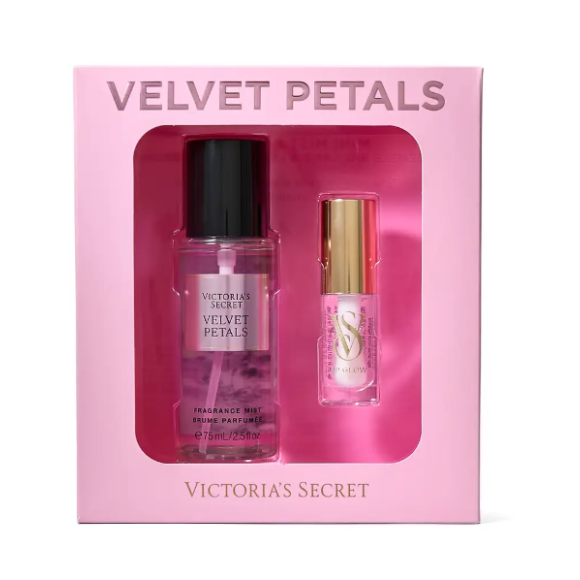 Подарунковий набір Victoria's Secret Velvet Petals mist & Clear Lip Glow Gift Set - фото №1