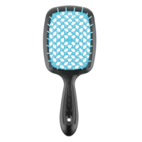 Гребінець для волосся чорний з блакитним  Janeke 1830 Superbrush The Original Italian  - фото №1
