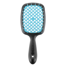 Гребінець для волосся чорний з блакитним  Janeke 1830 Superbrush The Original Italian  - фото №1