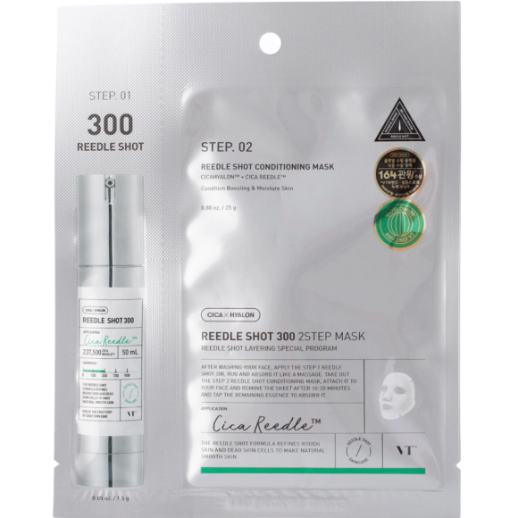 Зміцнювальна тканинна маска VT Cosmetics Mild Reedle Shot 300 2Step Mask 1,5+25 г - фото №1