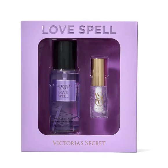 Подарунковий набір Victoria's Secret Love Spell mist & Clear Lip Glow Gift Set - фото №1