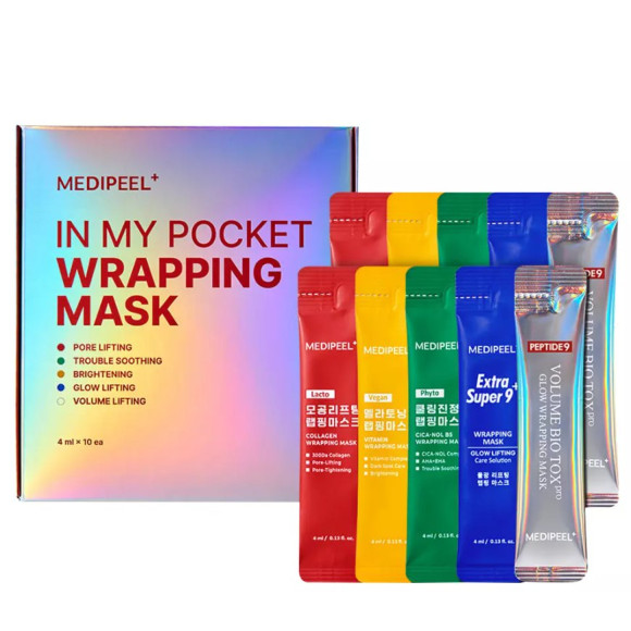 Набор масок-пленок для лица  Medi-Peel In My Pocket Wrapping Mask Set 10шт - фото №1