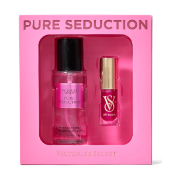 Подарунковий набір Victoria's Secret Pure Seduction mist & Clear Lip Glow Gift Set - фото №1