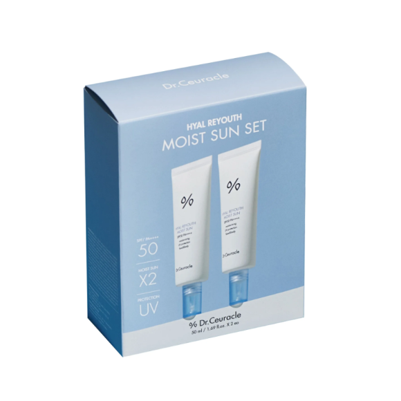 Набір зволожуючих сонцезахисних кремів SPF 50+/PA++++ Dr. Ceuracle Hyal Reyouth Moist Sun Duo Set  - фото №1