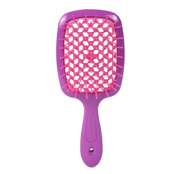 Гребінець для волосся фіолетовий з рожевим Janeke Superbrush Small With Soft Moulded Tips 1 шт - фото №1