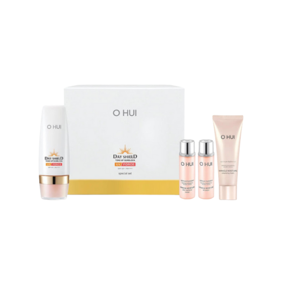 Люкс набір для обличчя з сонцезахисним кремом O Hui Day Shield Tone Up Sunblock UV Force Special Set - фото №1